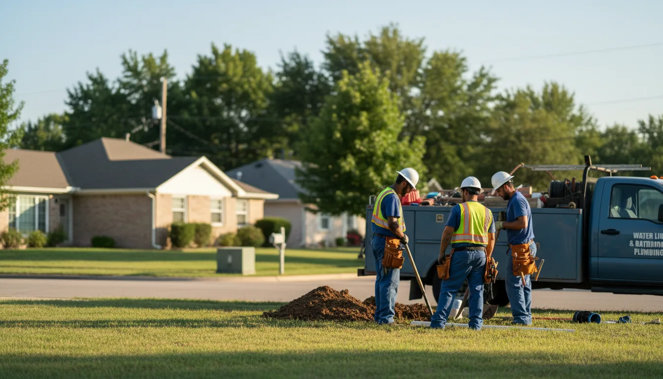 Residential water line and bathroom plumbing service in Freeman, MO